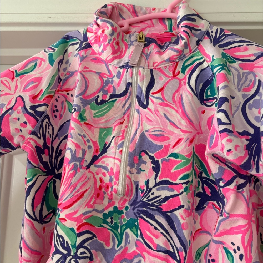 Floral Quarter-Zip Pullover